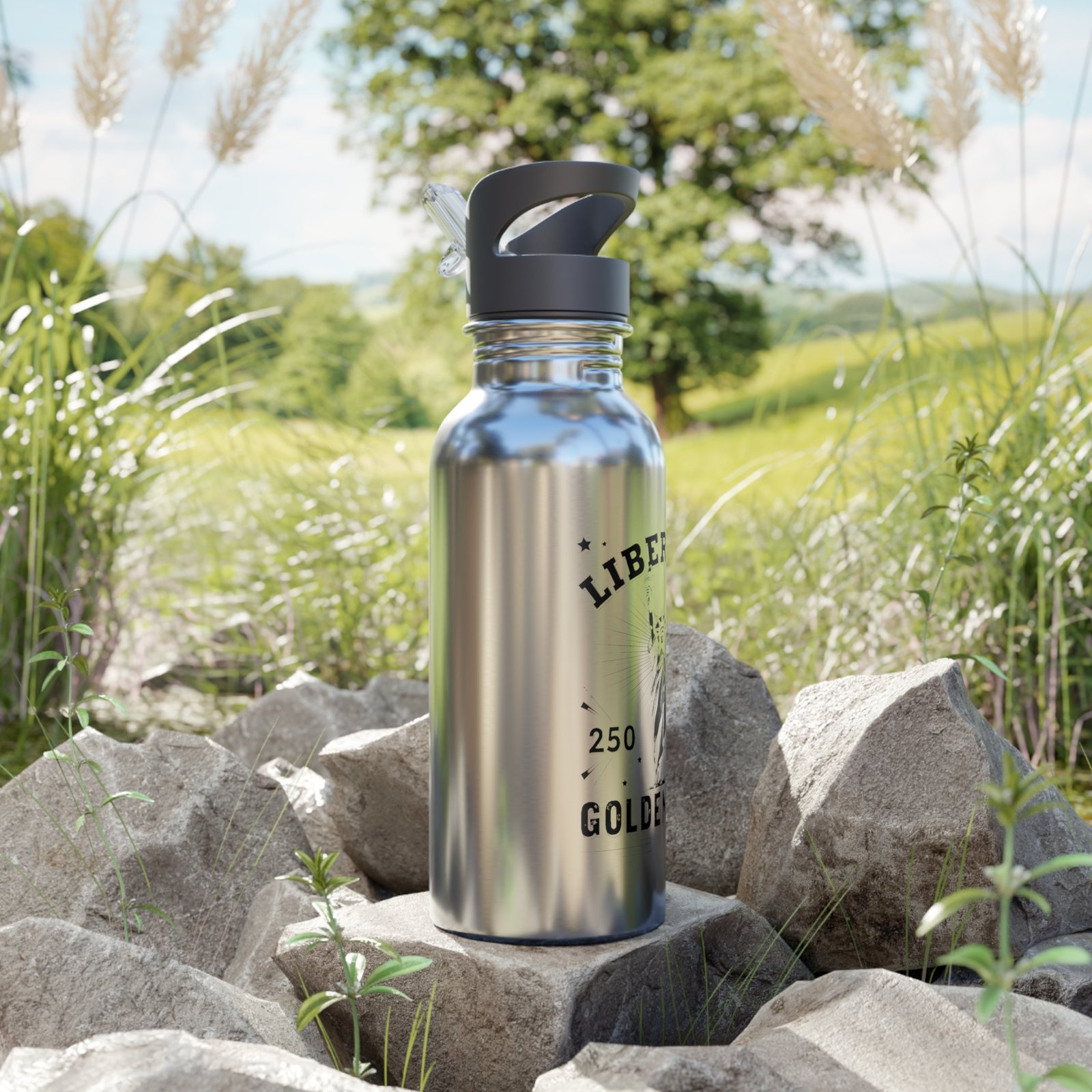 Liberty Golden Age Statue of Liberty Illustration Stainless Steel Water Bottle - Image 8