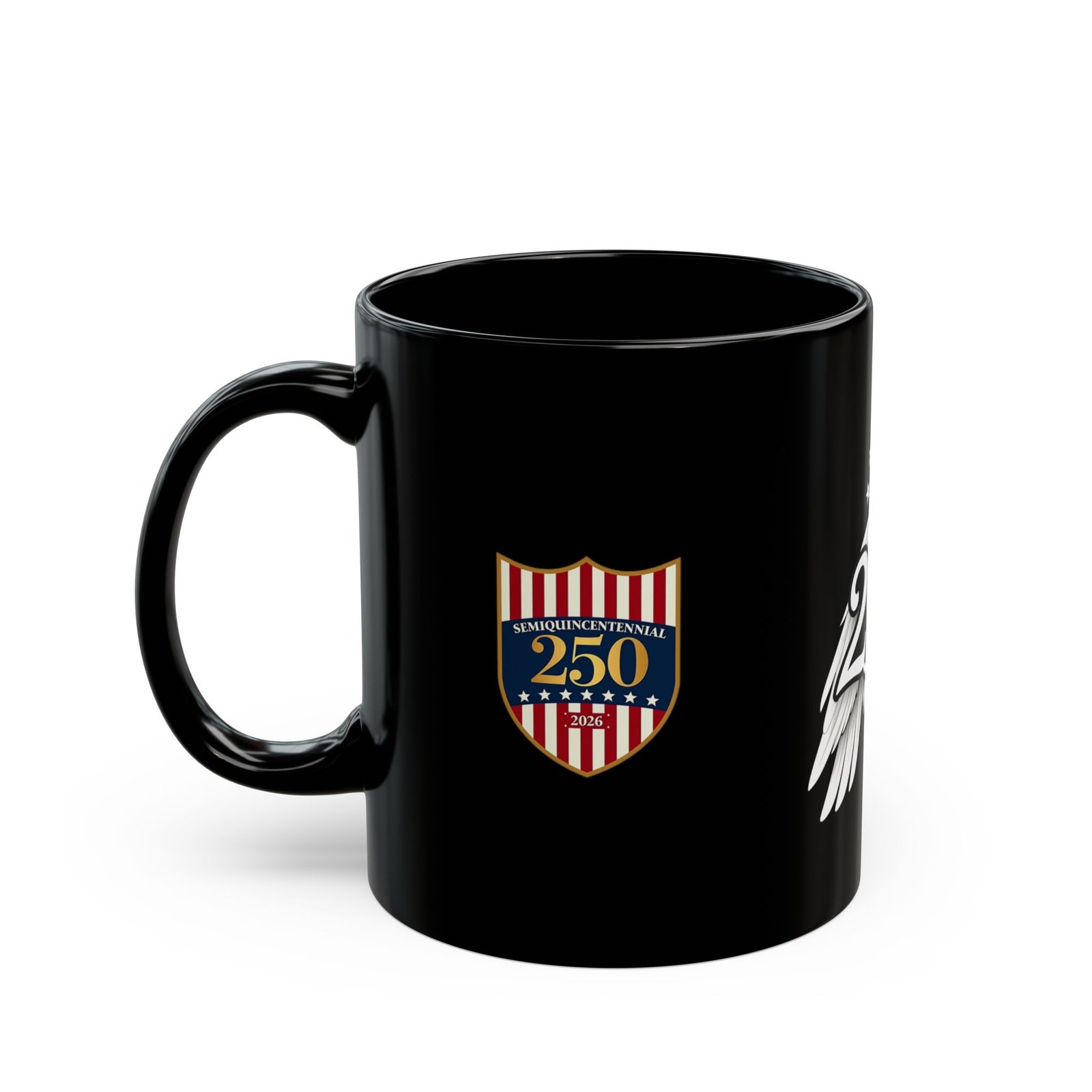250 Eagle Emblem Mug | Black Ceramic Coffee Cup - Image 3