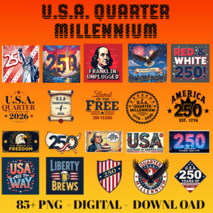 U.S.A. Quarter millennium digital download (85 png digital download)