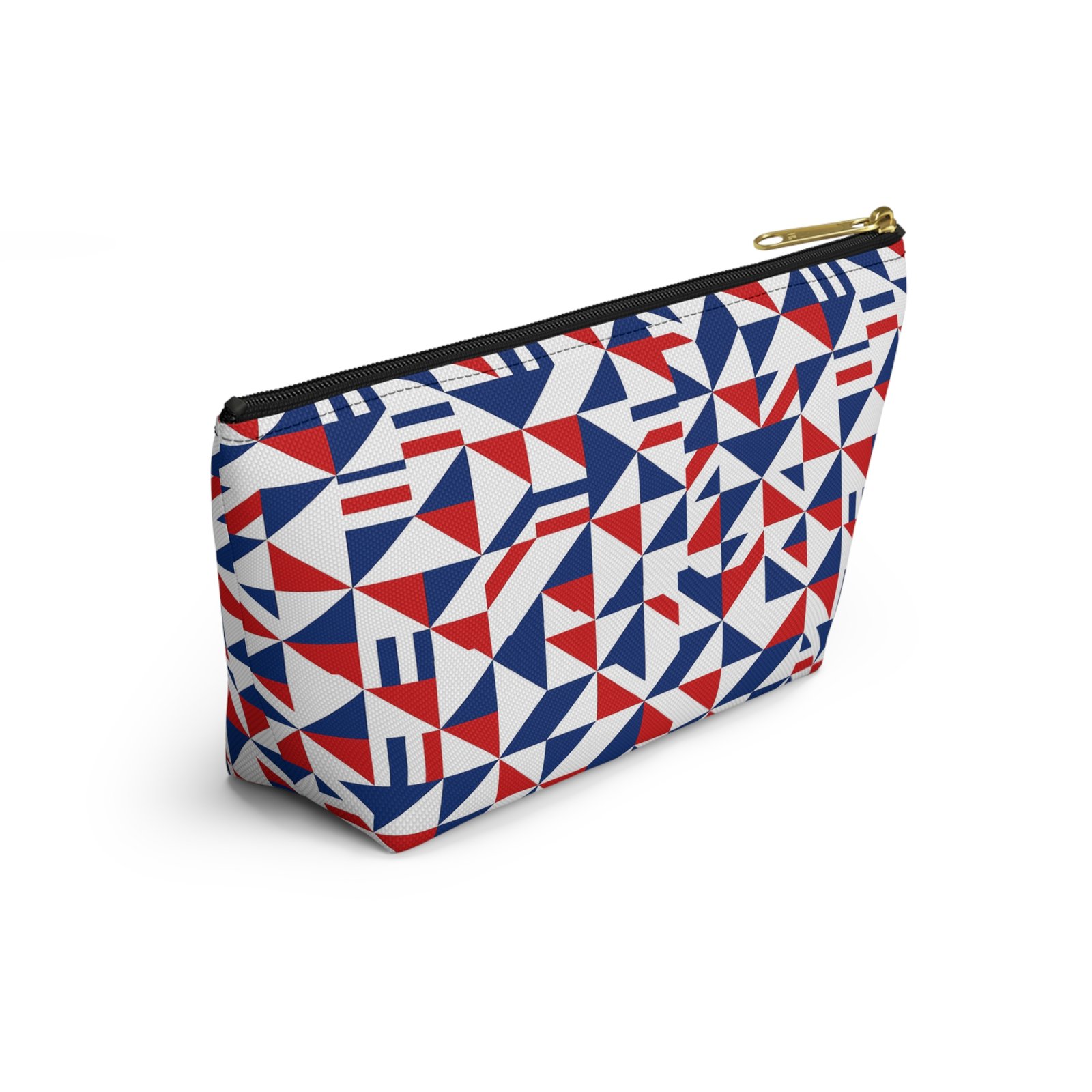 Red White Blue Geometric Pattern Accessory Pouch - Image 16