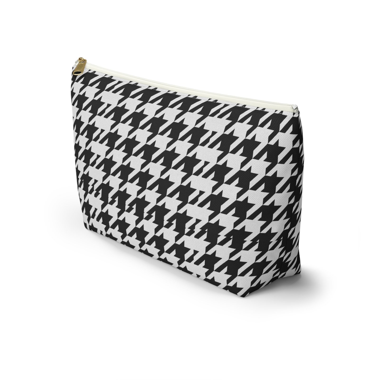 Black and White Houndstooth Accessory Pouch - Image 9