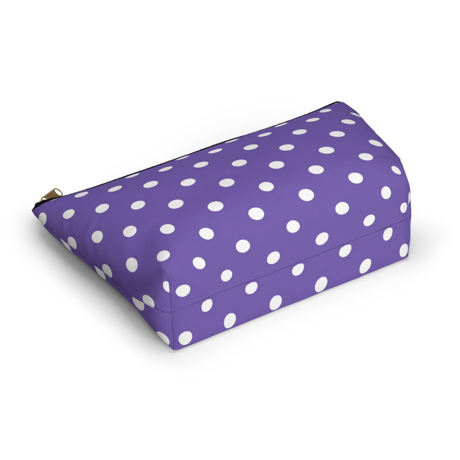 Purple with White Polka Dot Pattern Accessory Pouch - Image 5