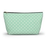 Mint Polka Dot Accessory Pouch | T-Bottom Makeup Bag