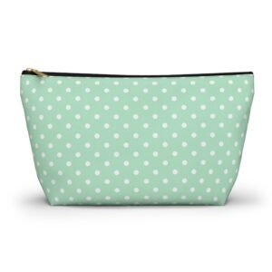 Mint Polka Dot Accessory Pouch | T-Bottom Makeup Bag