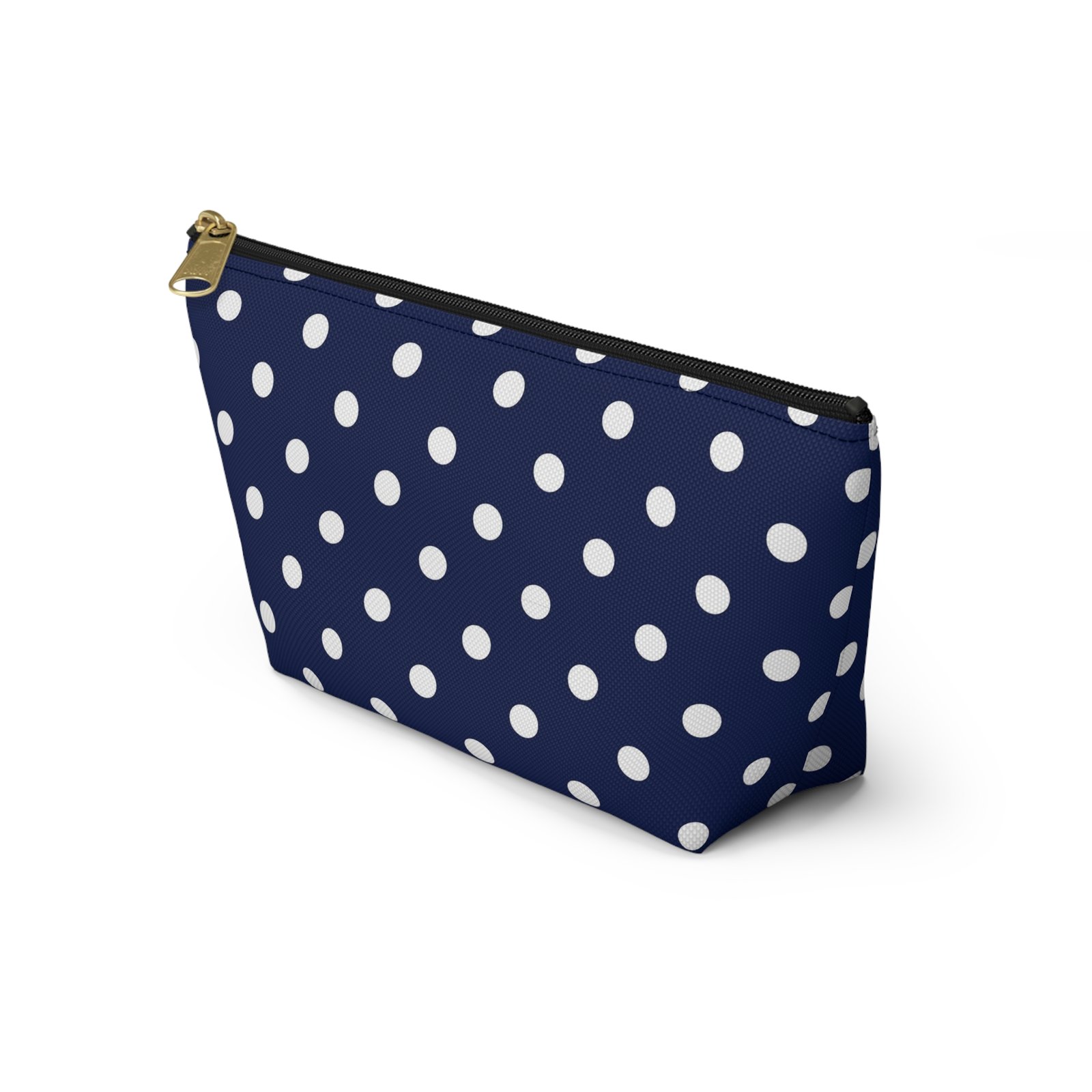 Navy White Polka Dot Accessory Pouch | Makeup Bag - Image 15
