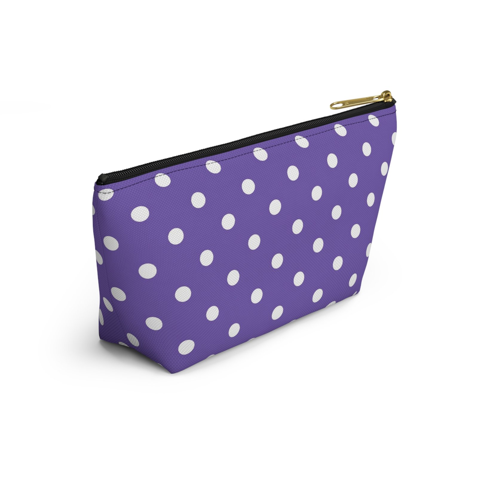 Purple with White Polka Dot Pattern Accessory Pouch - Image 16