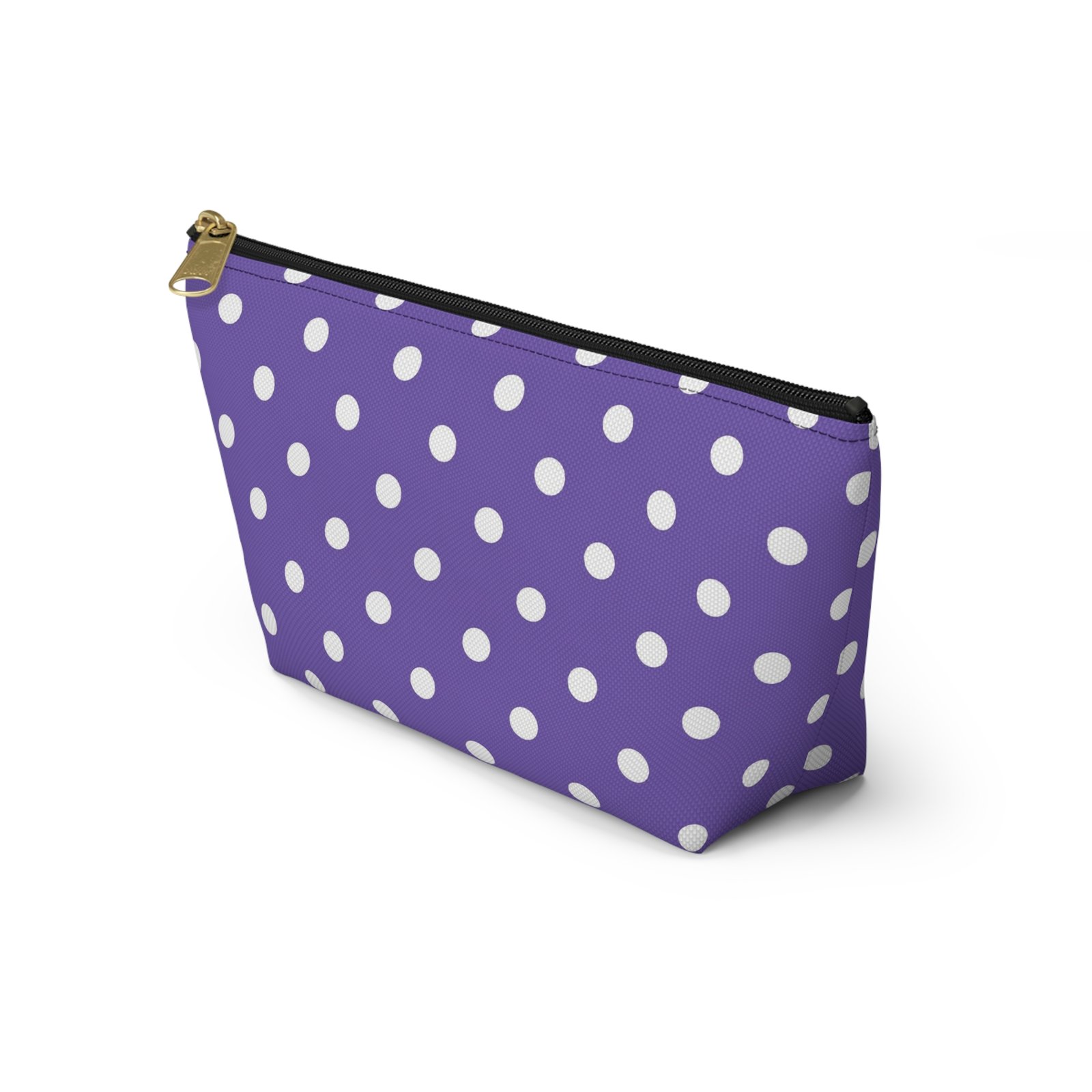 Purple with White Polka Dot Pattern Accessory Pouch - Image 15