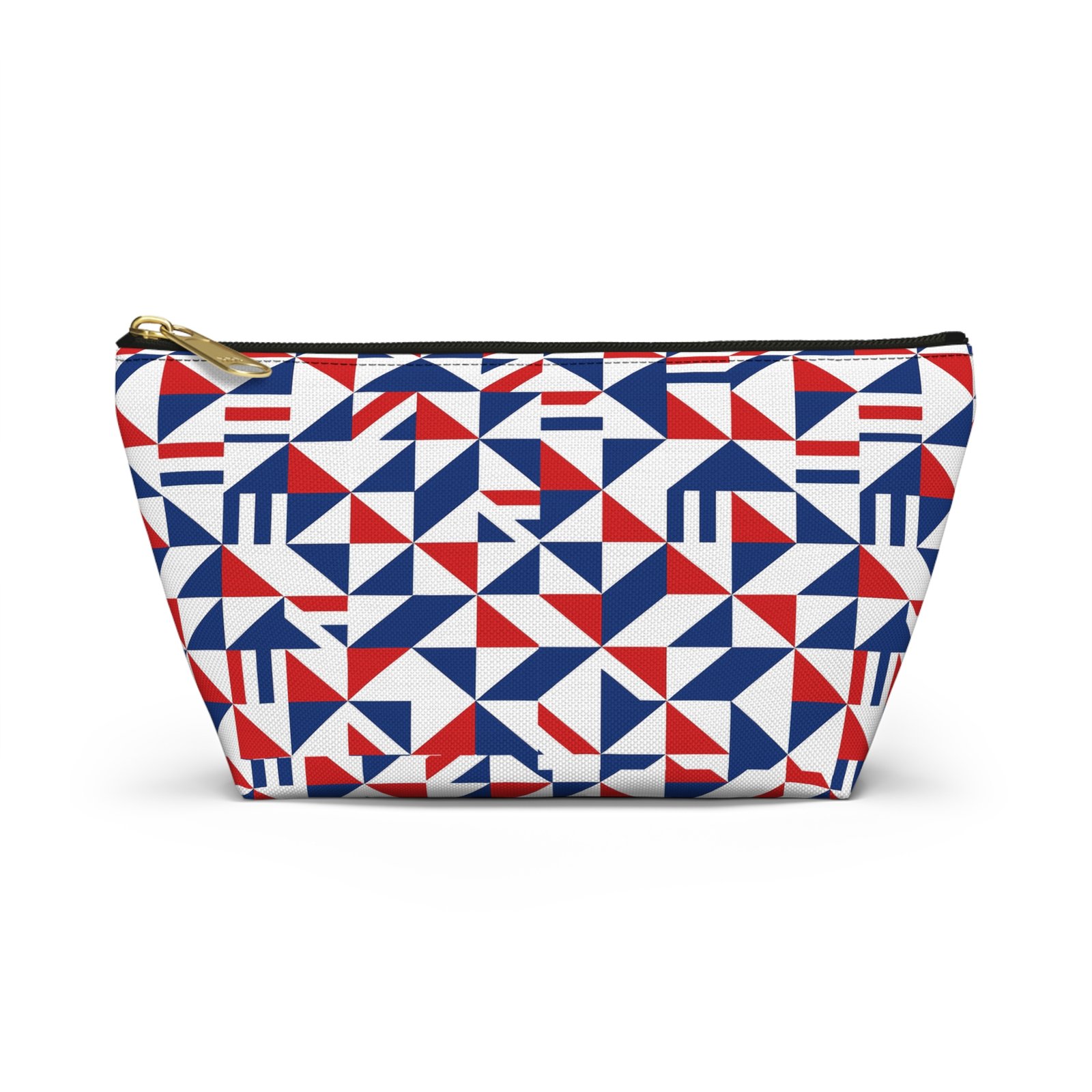 Red White Blue Geometric Pattern Accessory Pouch - Image 13