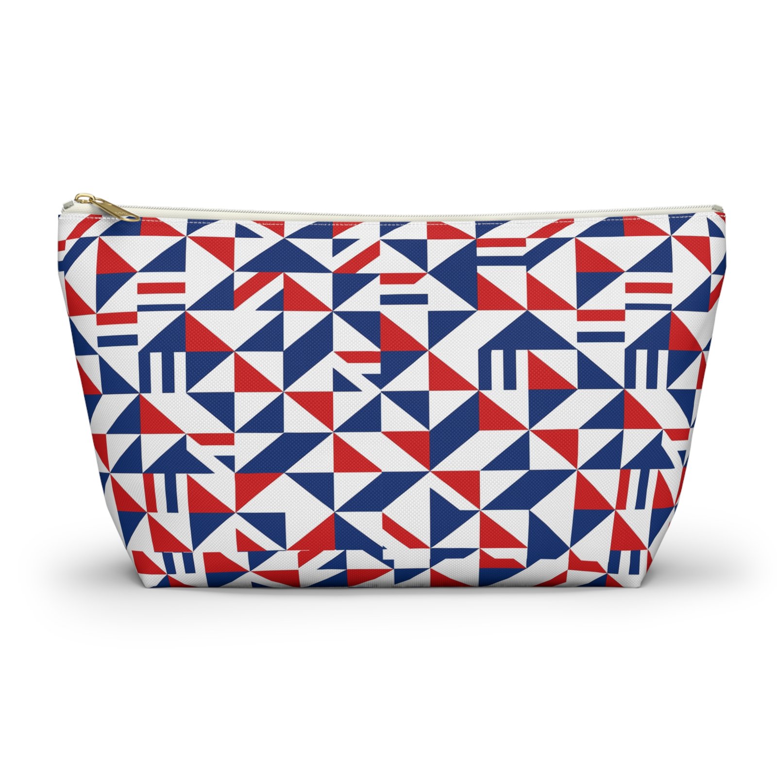 Red White Blue Geometric Pattern Accessory Pouch - Image 7