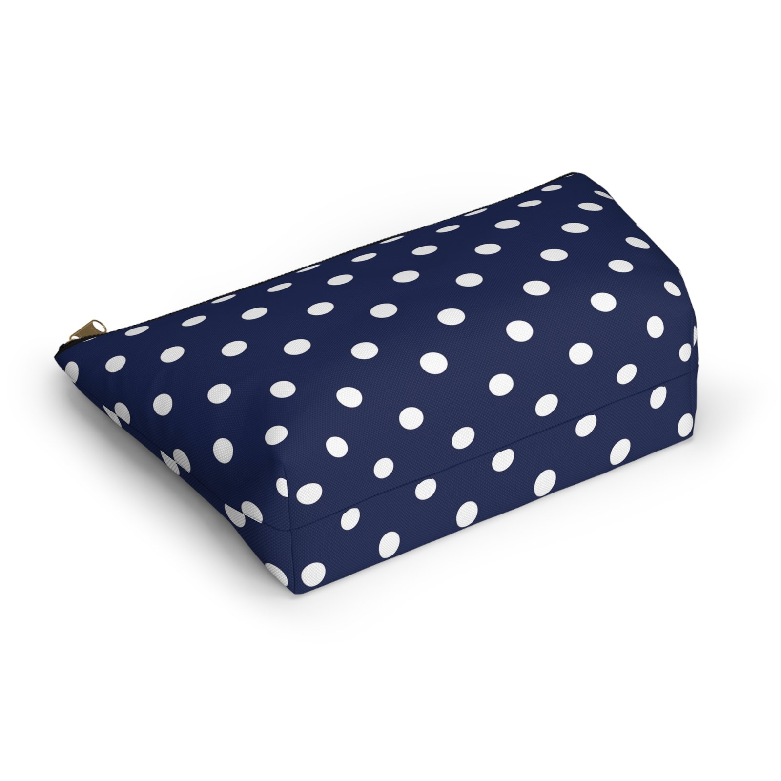 Navy White Polka Dot Accessory Pouch | Makeup Bag - Image 5