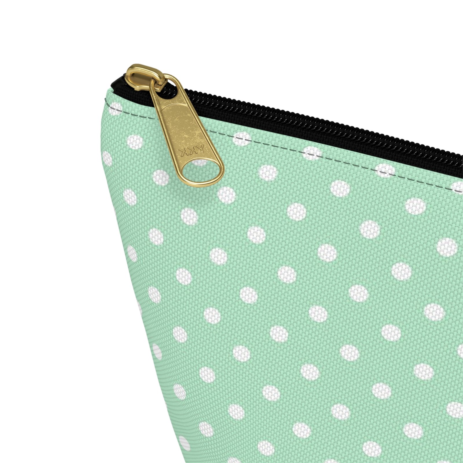 Mint Polka Dot Accessory Pouch | T-Bottom Makeup Bag - Image 18