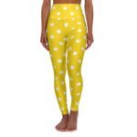 Yellow White Polka Dot  Leggings High Waisted Yoga Leggings | Bright Dot Print