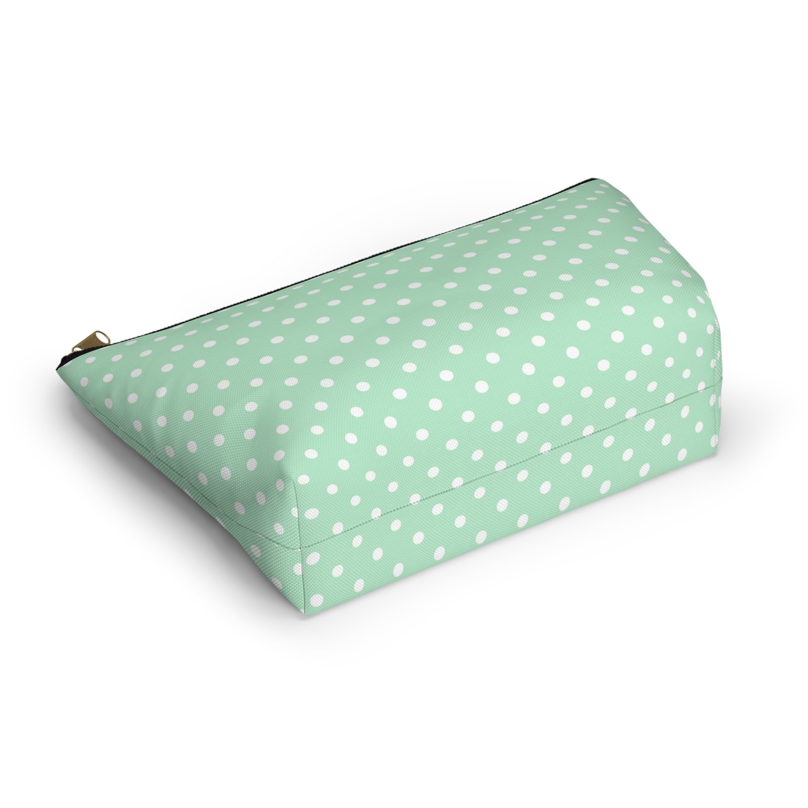 Mint Polka Dot Accessory Pouch | T-Bottom Makeup Bag - Image 5