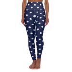 Navy White Polka Dot  Leggings High Waisted Yoga Leggings | Dot Print Activewear