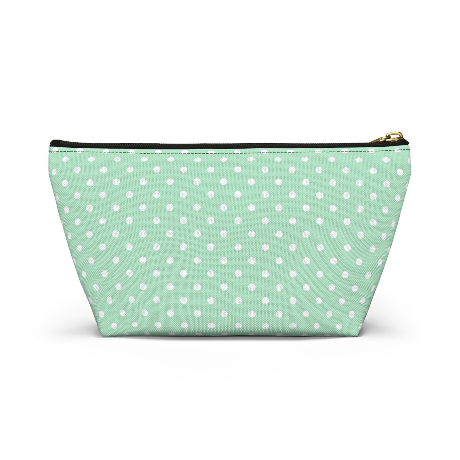 Mint Polka Dot Accessory Pouch | T-Bottom Makeup Bag - Image 14