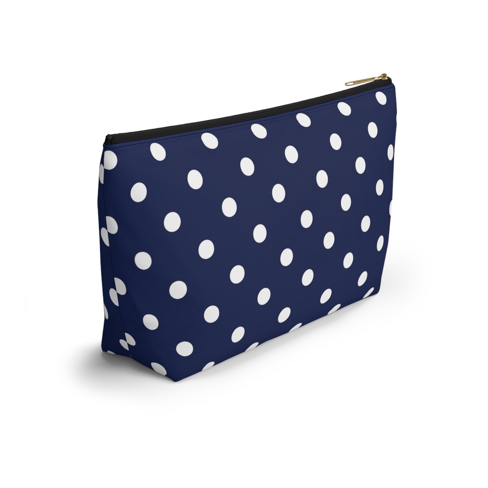 Navy White Polka Dot Accessory Pouch | Makeup Bag - Image 4