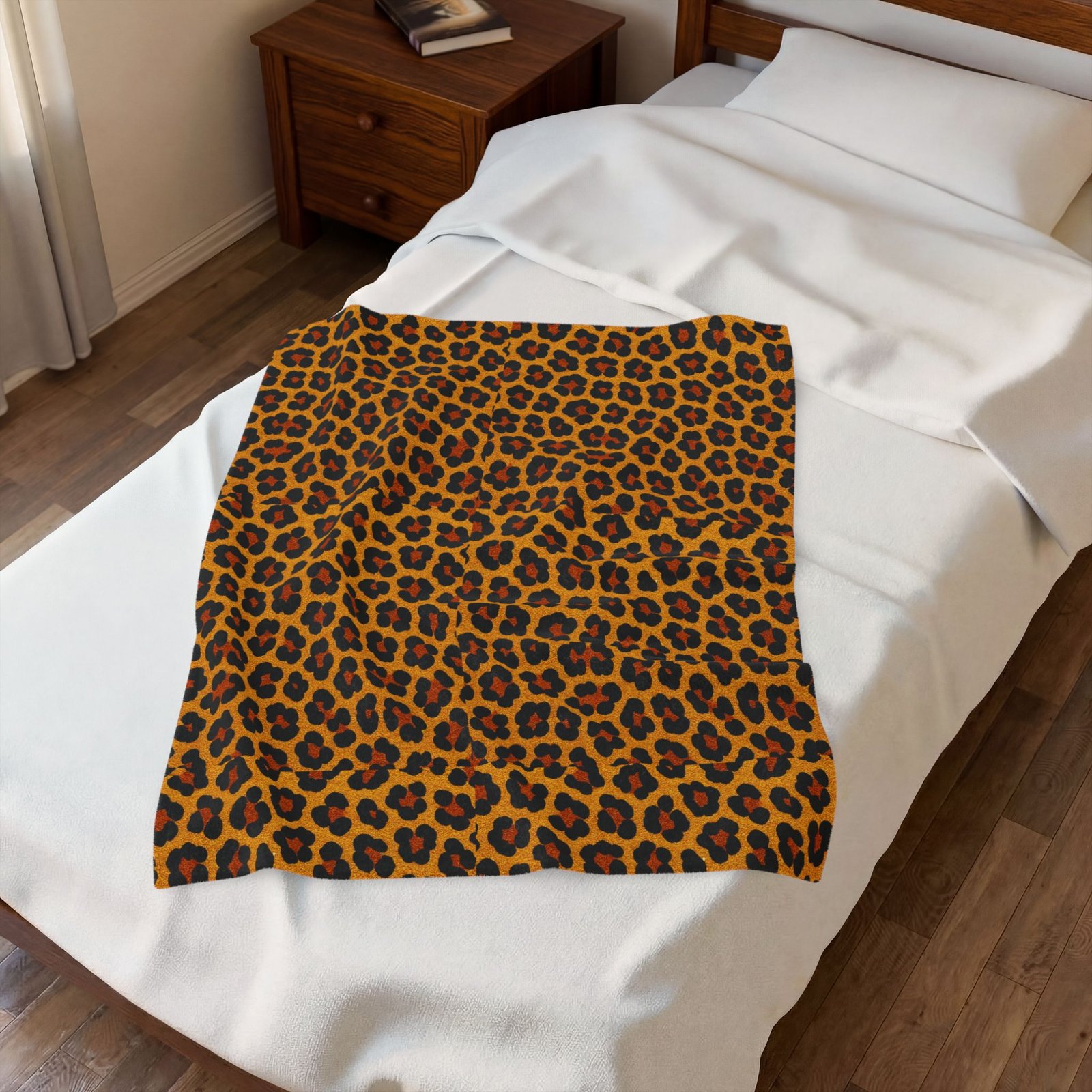 Leopard Print Velveteen Plush Blanket | Animal Print Cozy Throw - Image 11