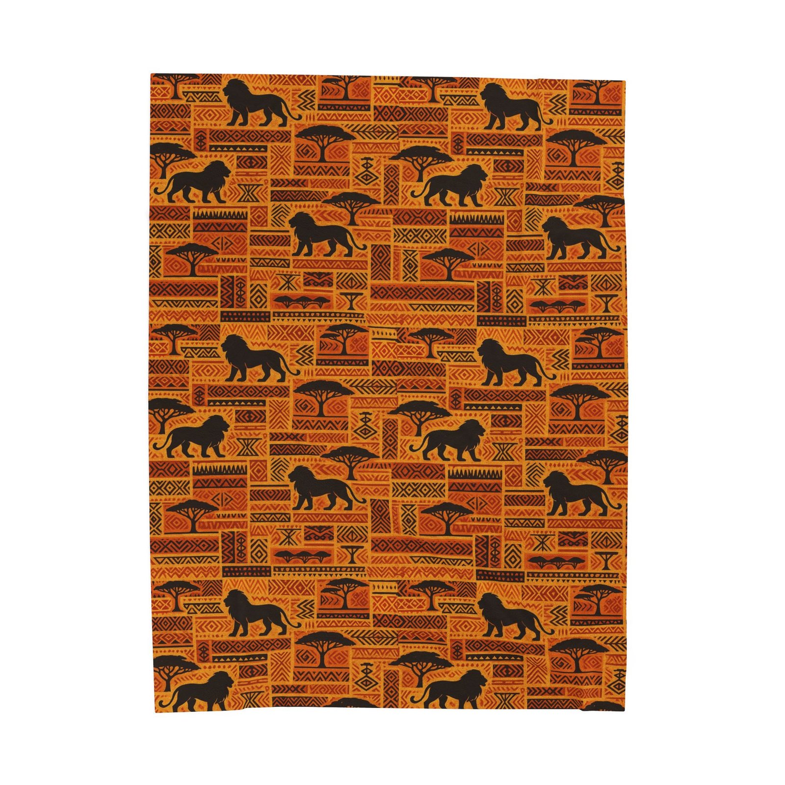 African Safari Lion Pattern Blanket | Velveteen Plush Throw - Image 2
