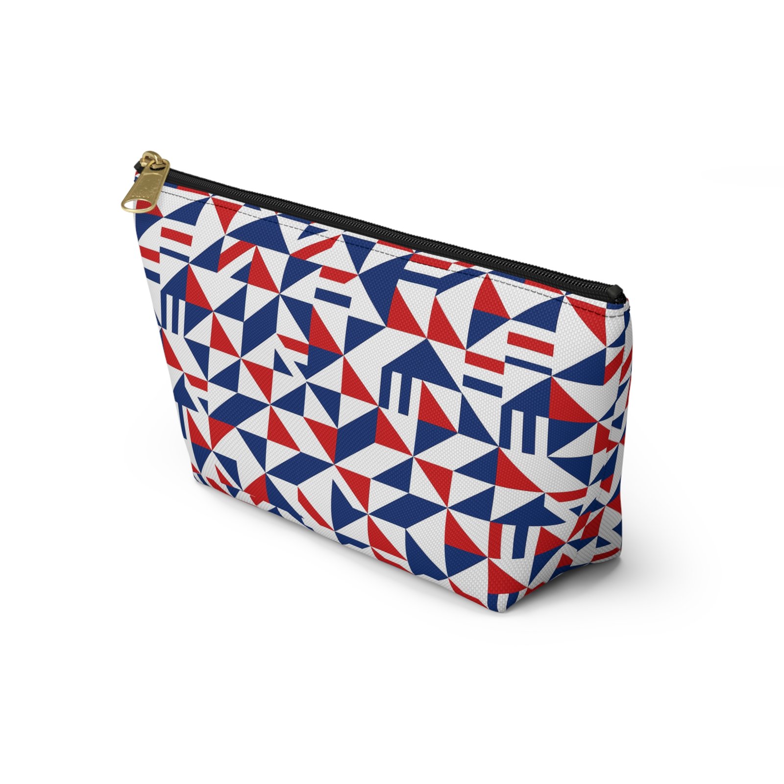 Red White Blue Geometric Pattern Accessory Pouch - Image 15