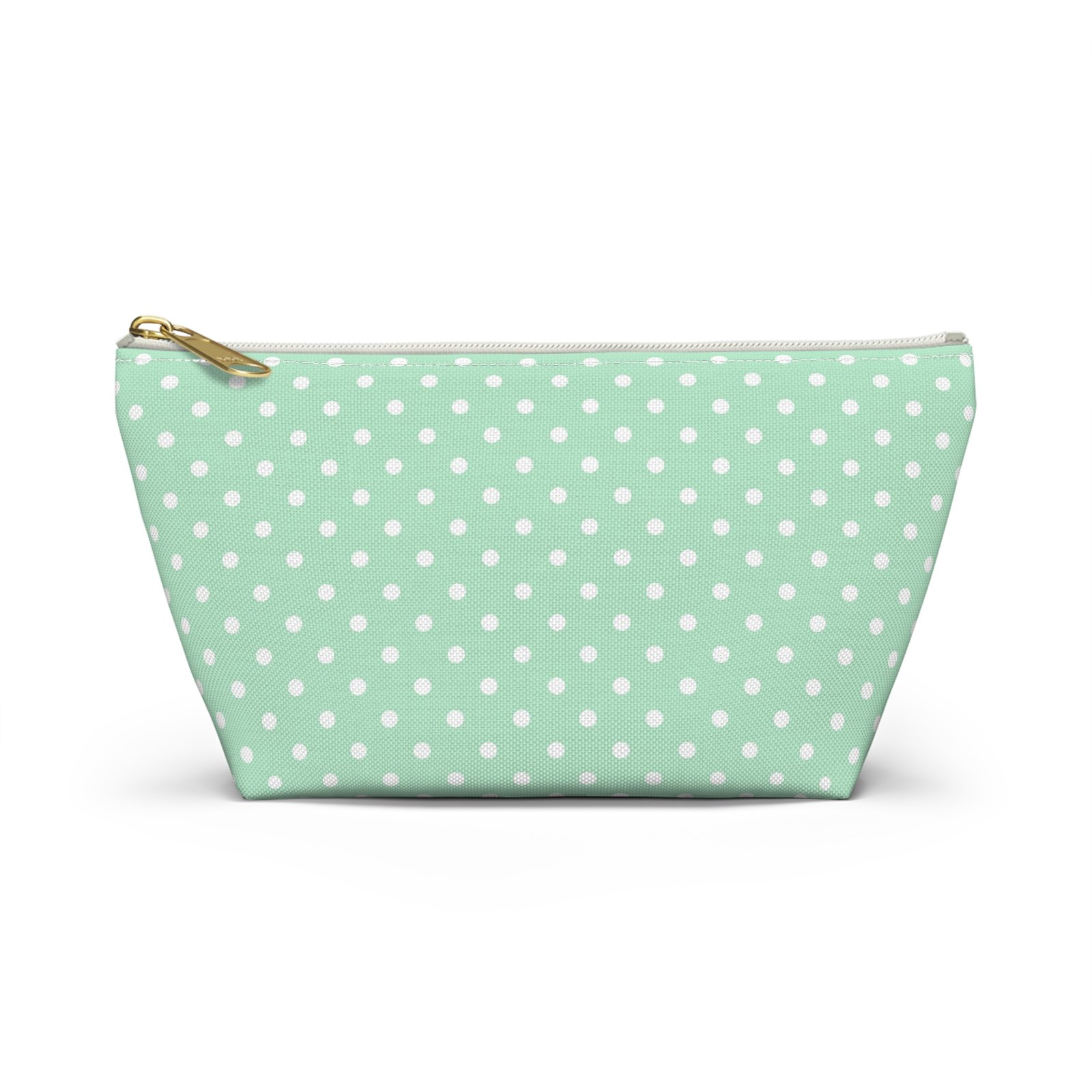Mint Polka Dot Accessory Pouch | T-Bottom Makeup Bag - Image 19
