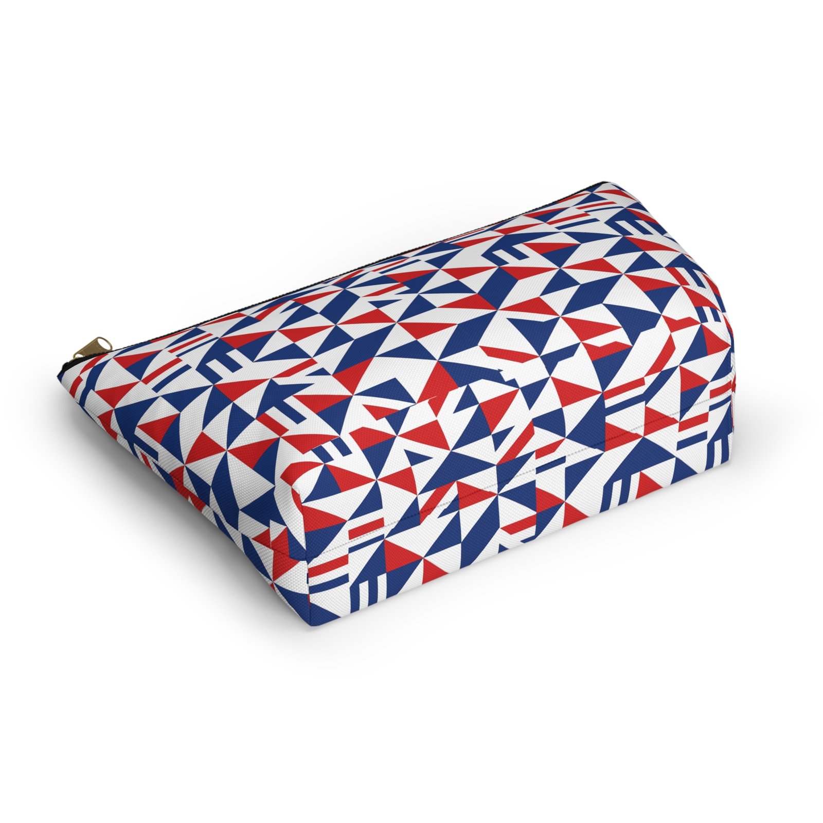 Red White Blue Geometric Pattern Accessory Pouch - Image 5