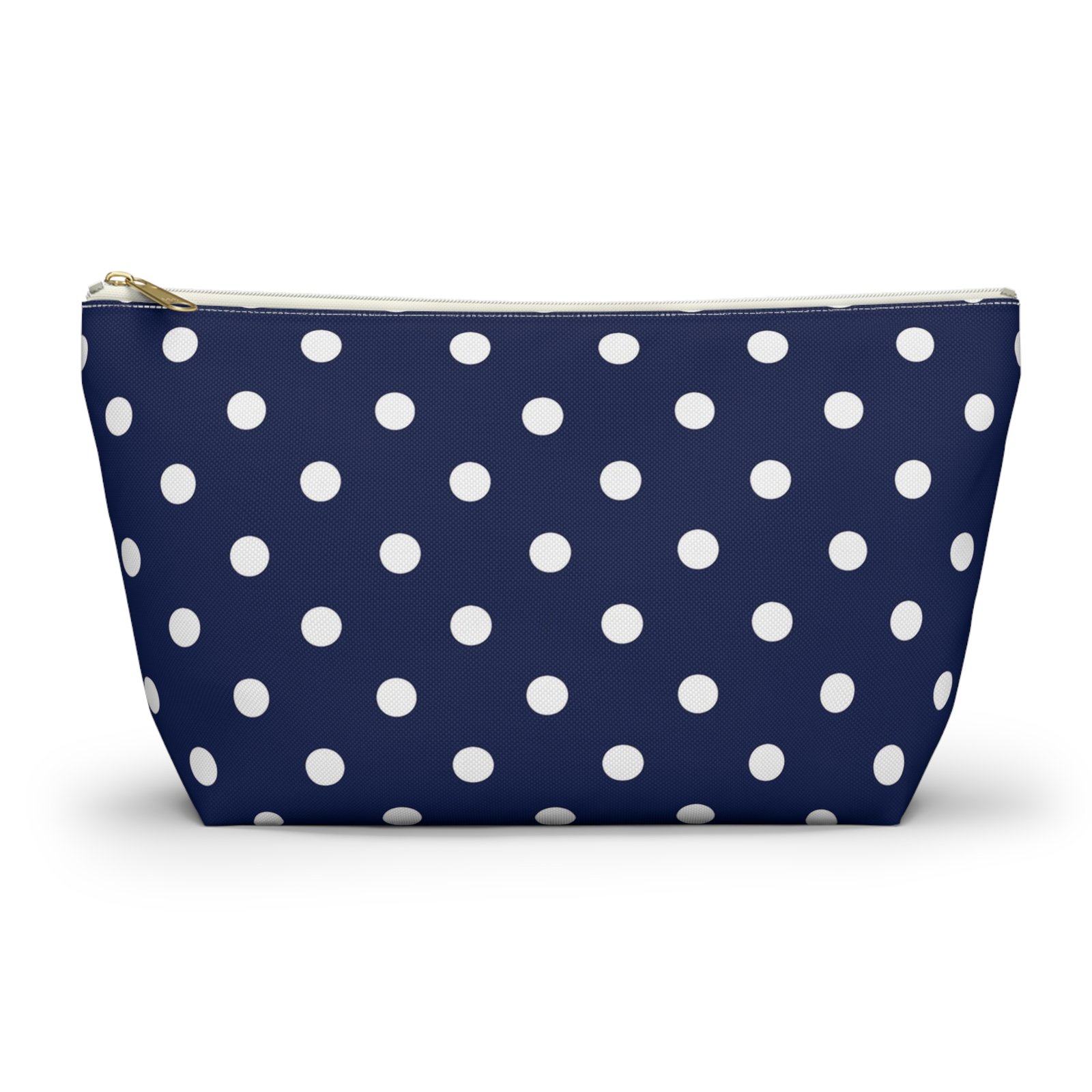 Navy White Polka Dot Accessory Pouch | Makeup Bag - Image 7