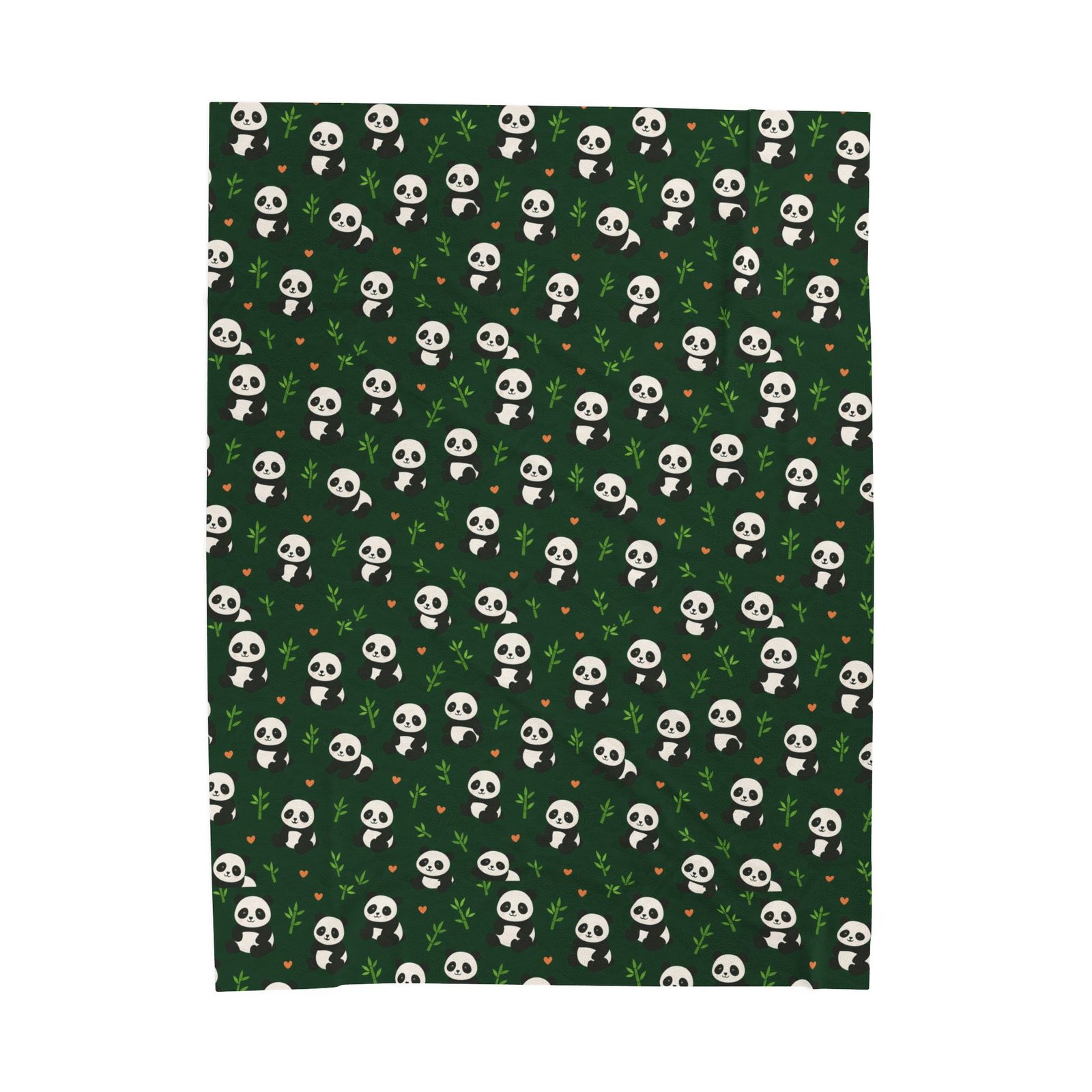 Panda Pattern Velveteen Plush Blanket | Green Skull Floral Repeat - Image 5