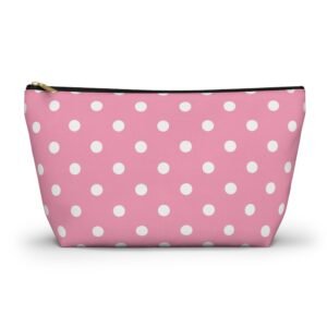 Pink Polka Dot Accessory Pouch | T-Bottom Makeup Bag