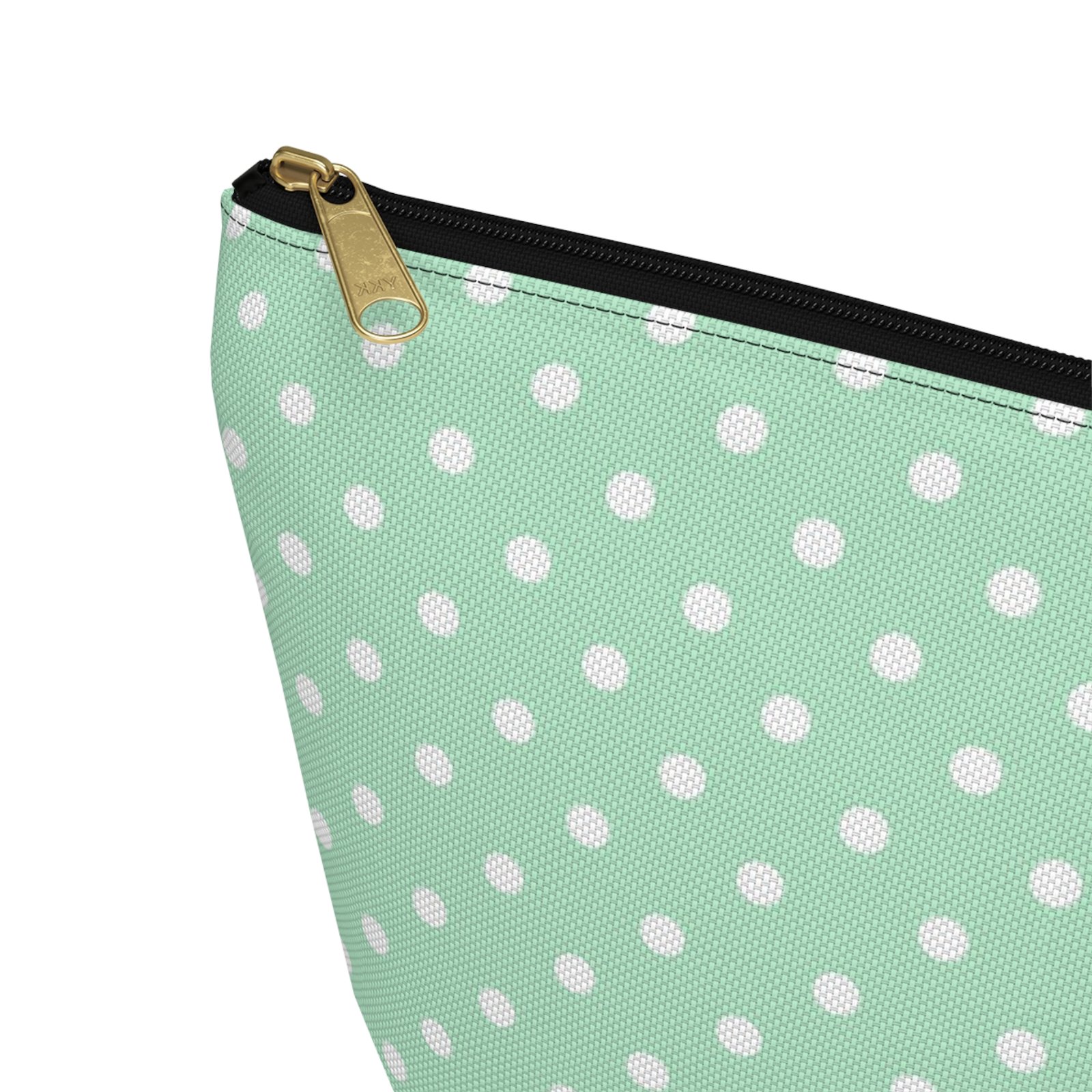 Mint Polka Dot Accessory Pouch | T-Bottom Makeup Bag - Image 6