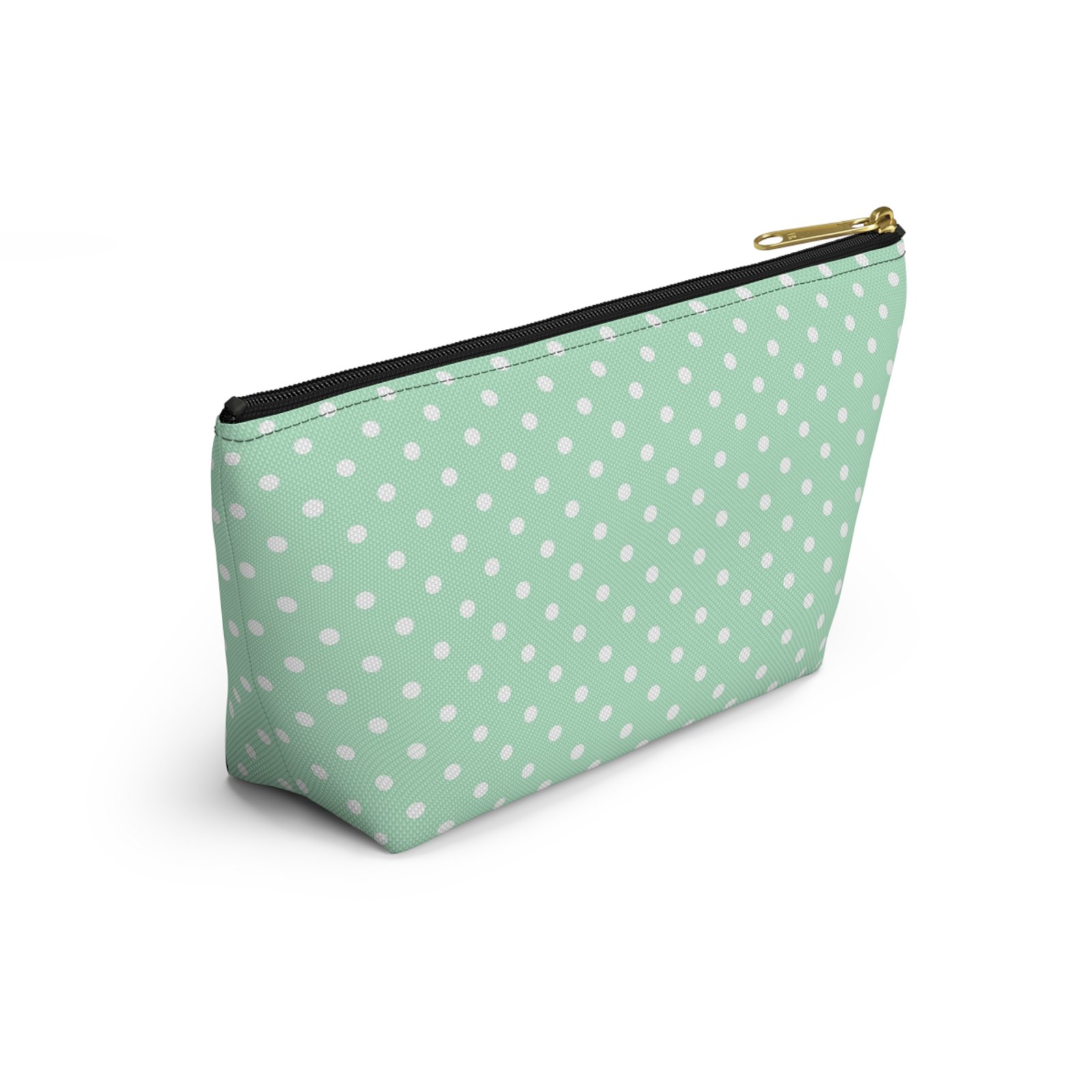 Mint Polka Dot Accessory Pouch | T-Bottom Makeup Bag - Image 16