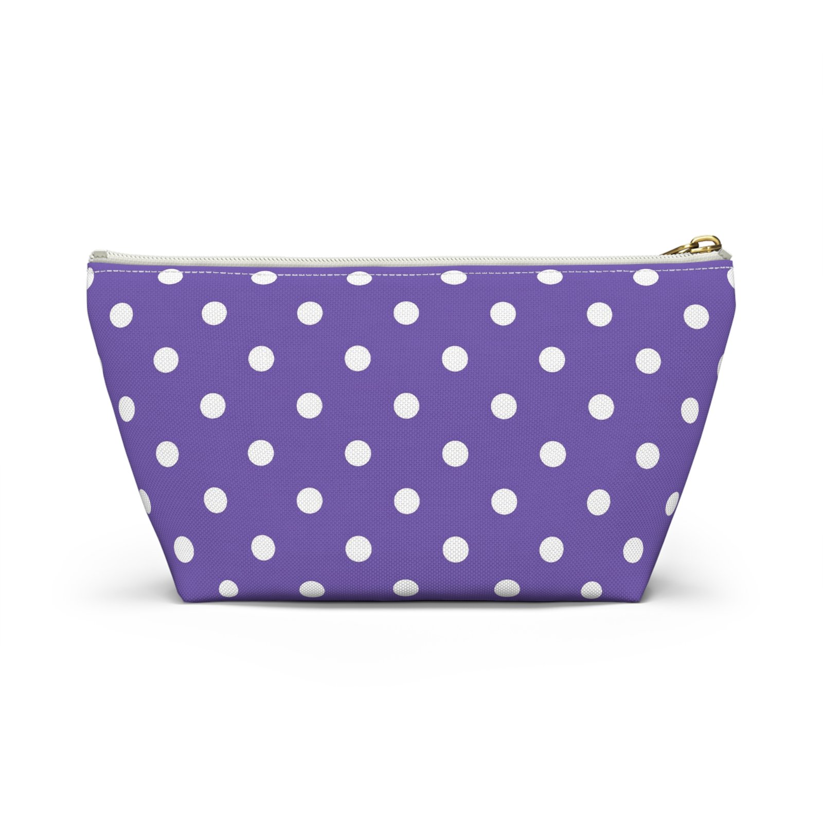 Purple with White Polka Dot Pattern Accessory Pouch - Image 20