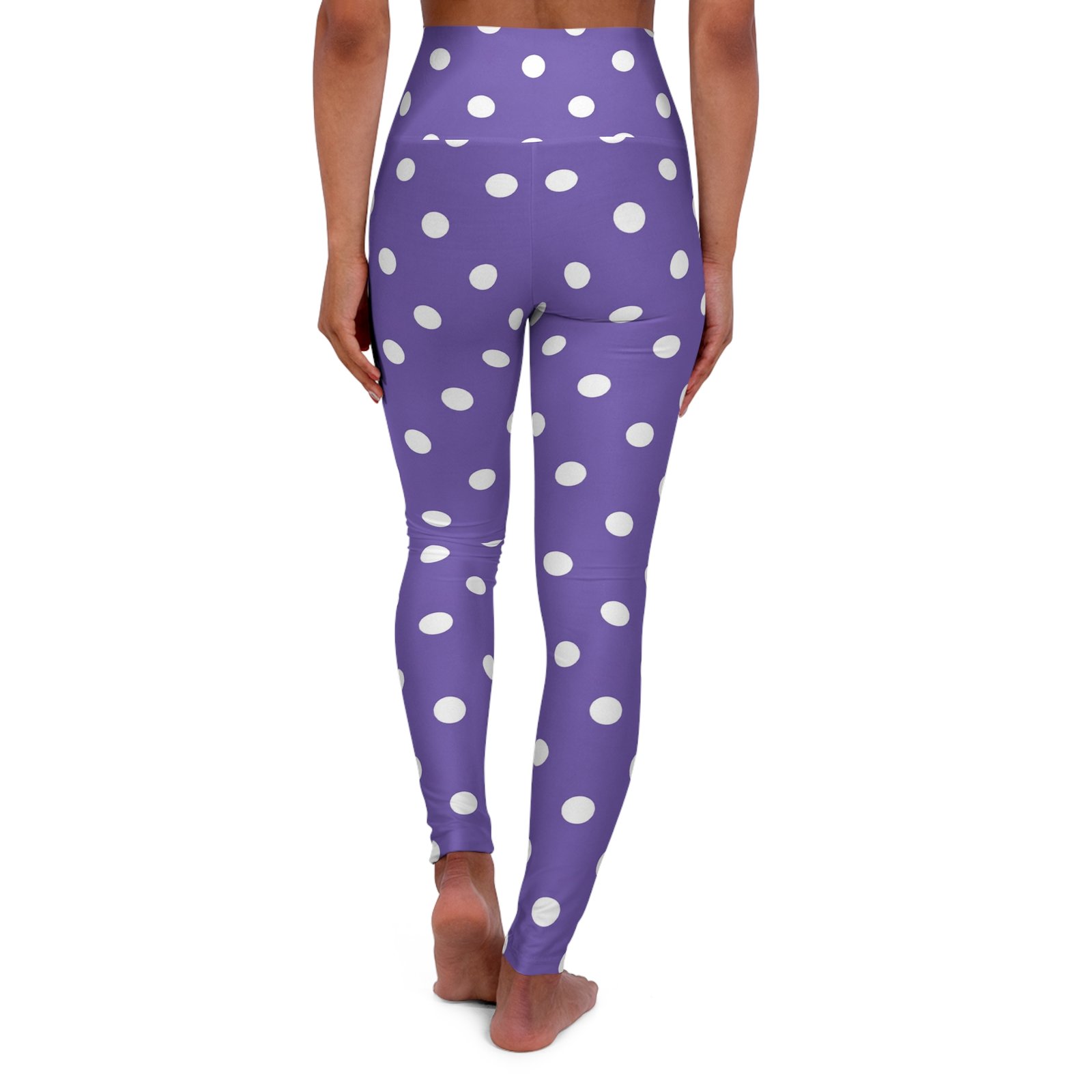 Purple White Polka Dot Purple Leggings - Image 2