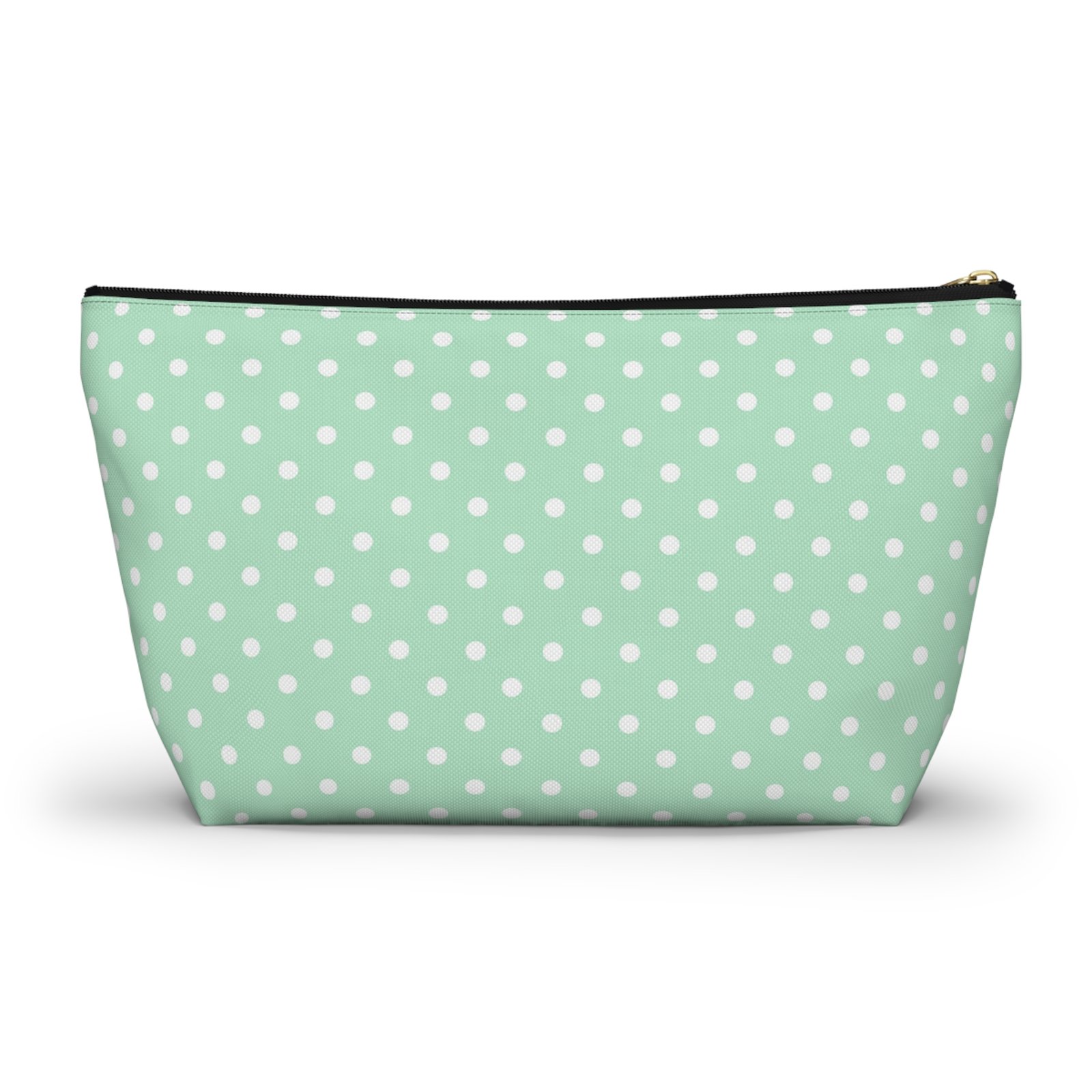 Mint Polka Dot Accessory Pouch | T-Bottom Makeup Bag - Image 2