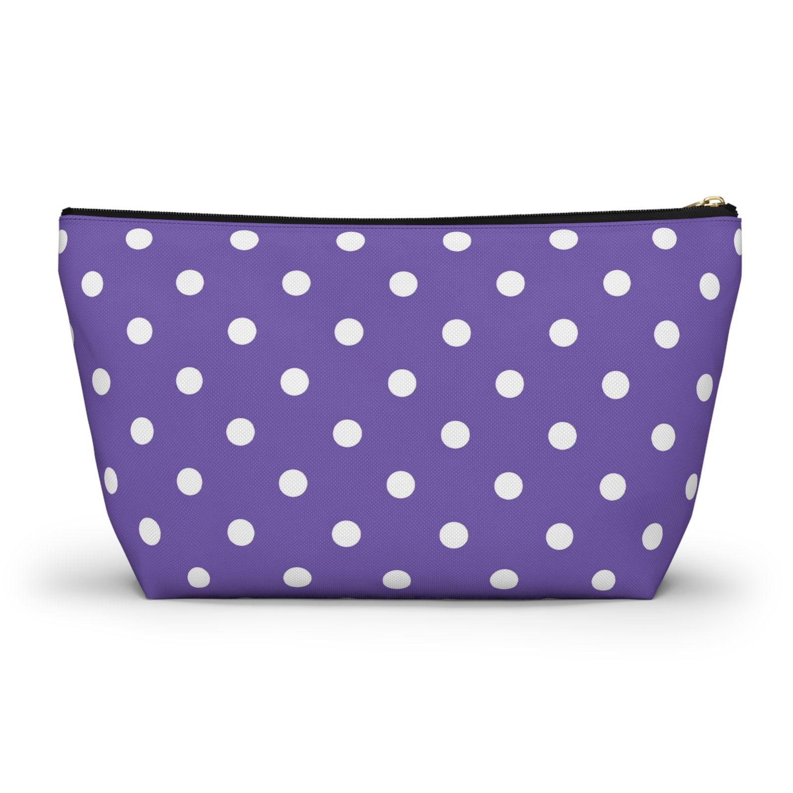 Purple with White Polka Dot Pattern Accessory Pouch - Image 2