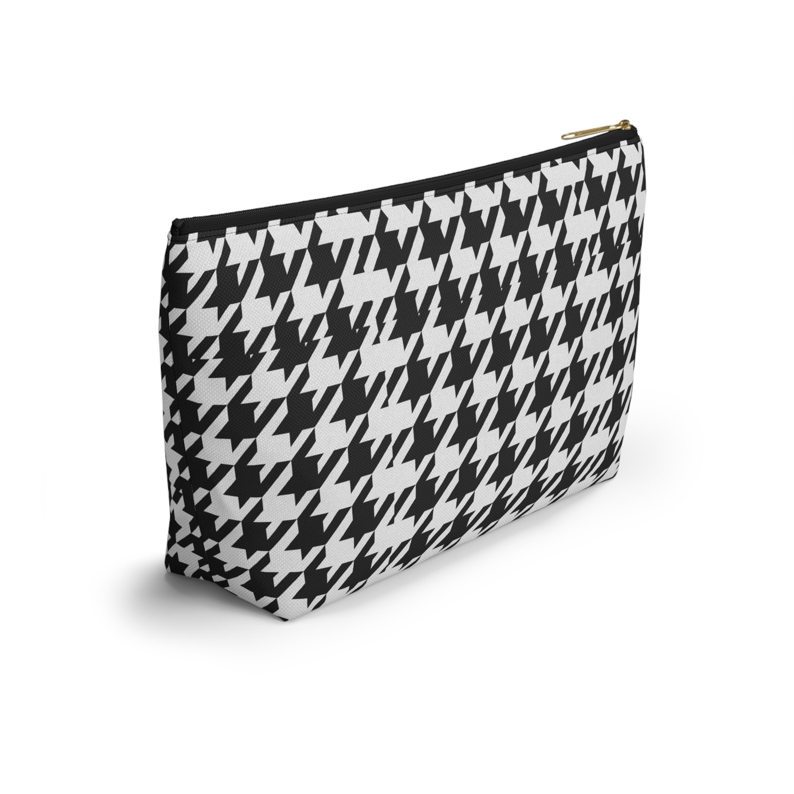 Black and White Houndstooth Accessory Pouch - Image 4