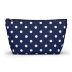 Navy White Polka Dot Accessory Pouch | Makeup Bag