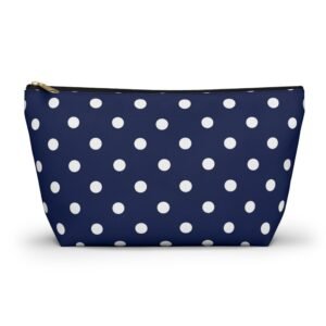 Navy White Polka Dot Accessory Pouch | Makeup Bag