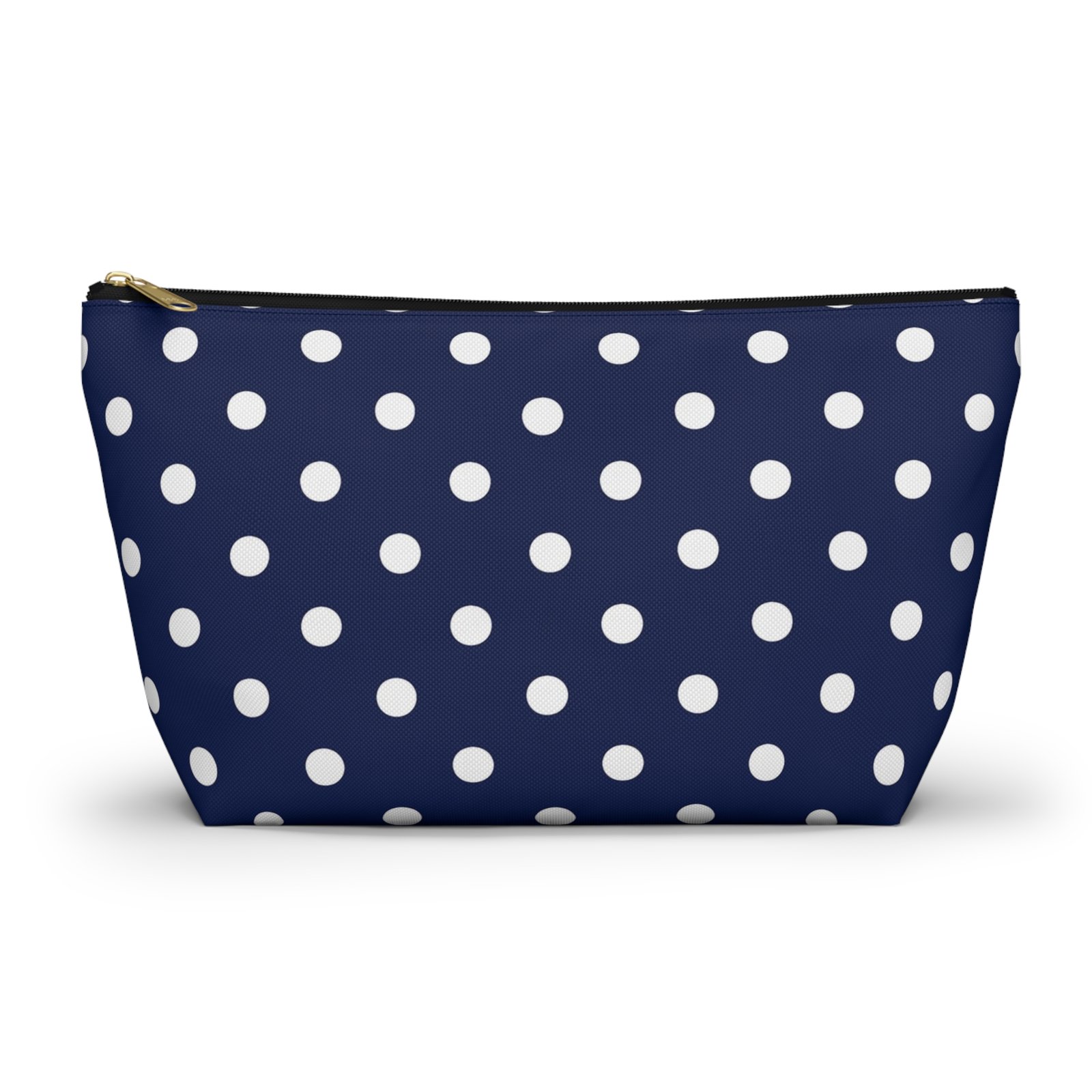 Navy White Polka Dot Accessory Pouch | Makeup Bag