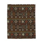 Southwestern Aztec Pattern Velveteen Plush Blanket | Rustic Tribal Stripes