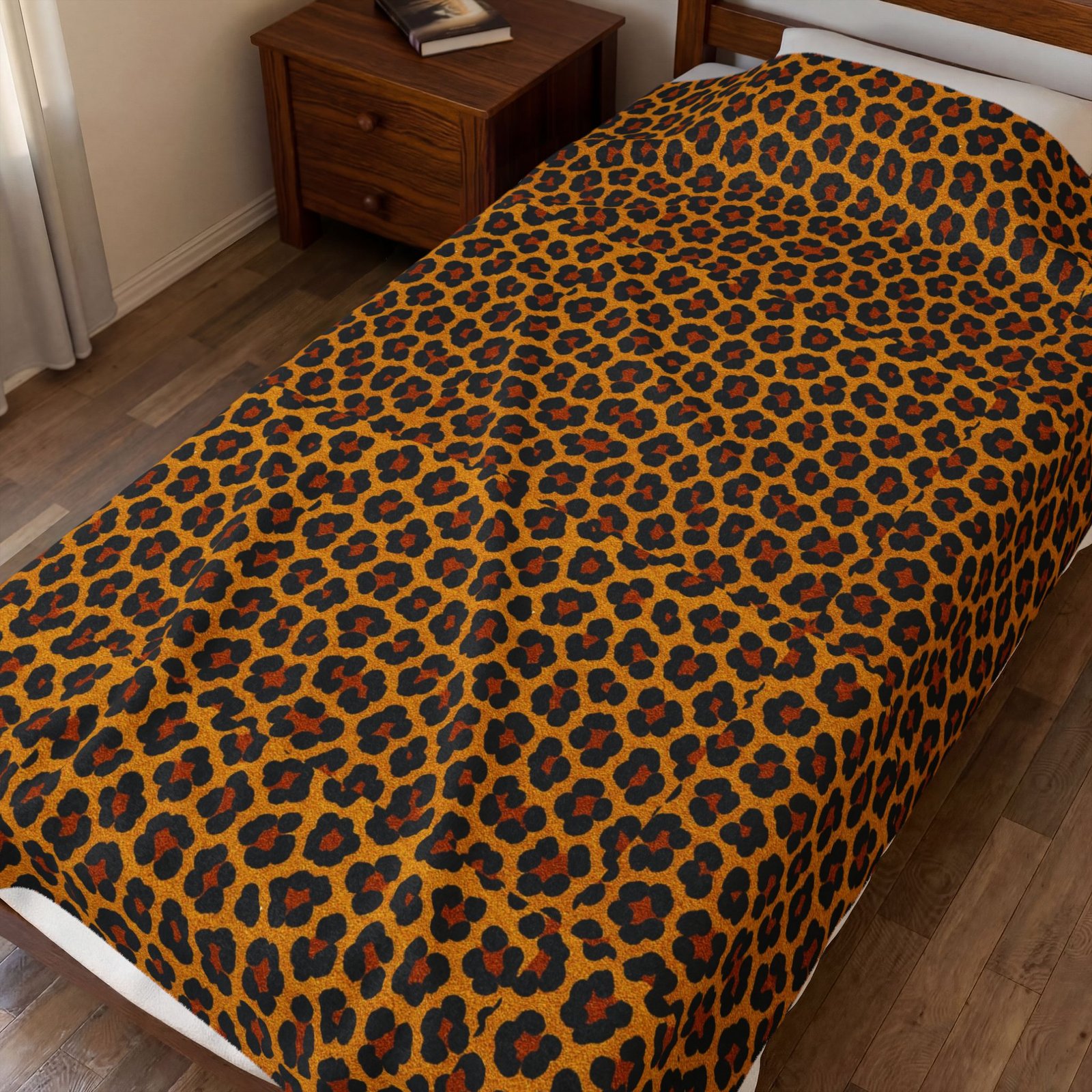 Leopard Print Velveteen Plush Blanket | Animal Print Cozy Throw - Image 7