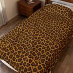Leopard Print Velveteen Plush Blanket | Animal Print Cozy Throw