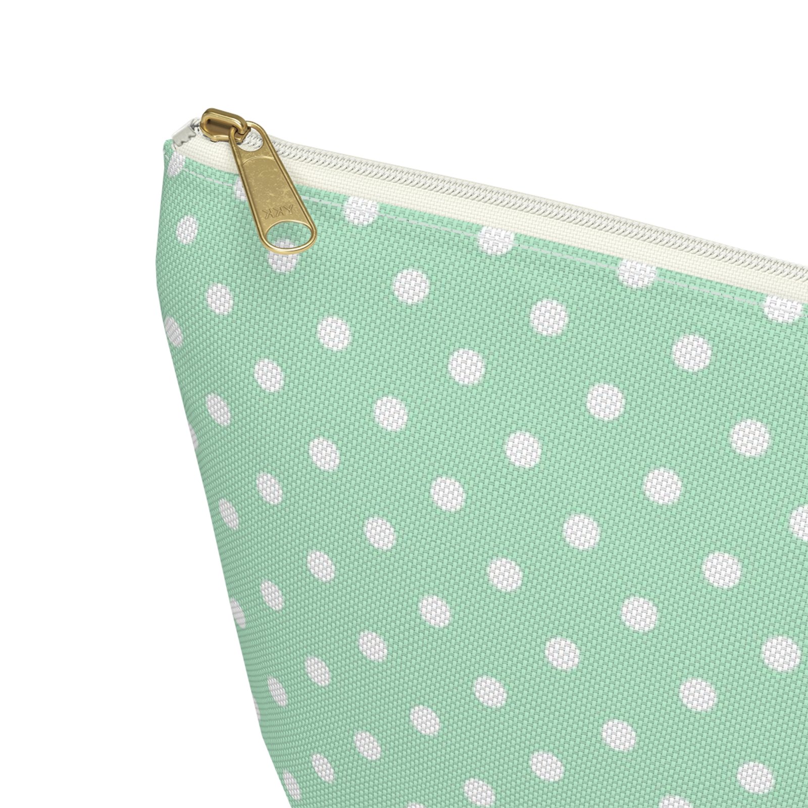 Mint Polka Dot Accessory Pouch | T-Bottom Makeup Bag - Image 12