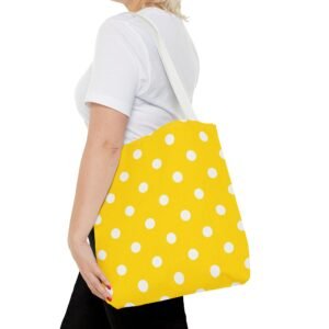 Yellow & White Polka Dot Yellow Tote Bag | All-Over Print