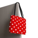Red Polka Dot Tote | White Dots on Red Canvas
