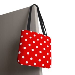 Red Polka Dot Tote | White Dots on Red Canvas