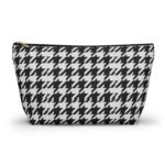 Black and White Houndstooth Accessory Pouch