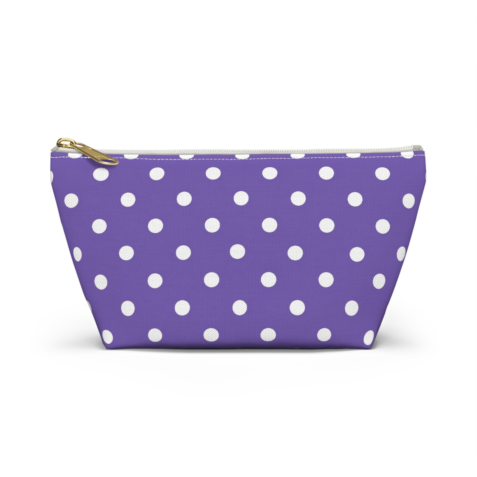 Purple with White Polka Dot Pattern Accessory Pouch - Image 19
