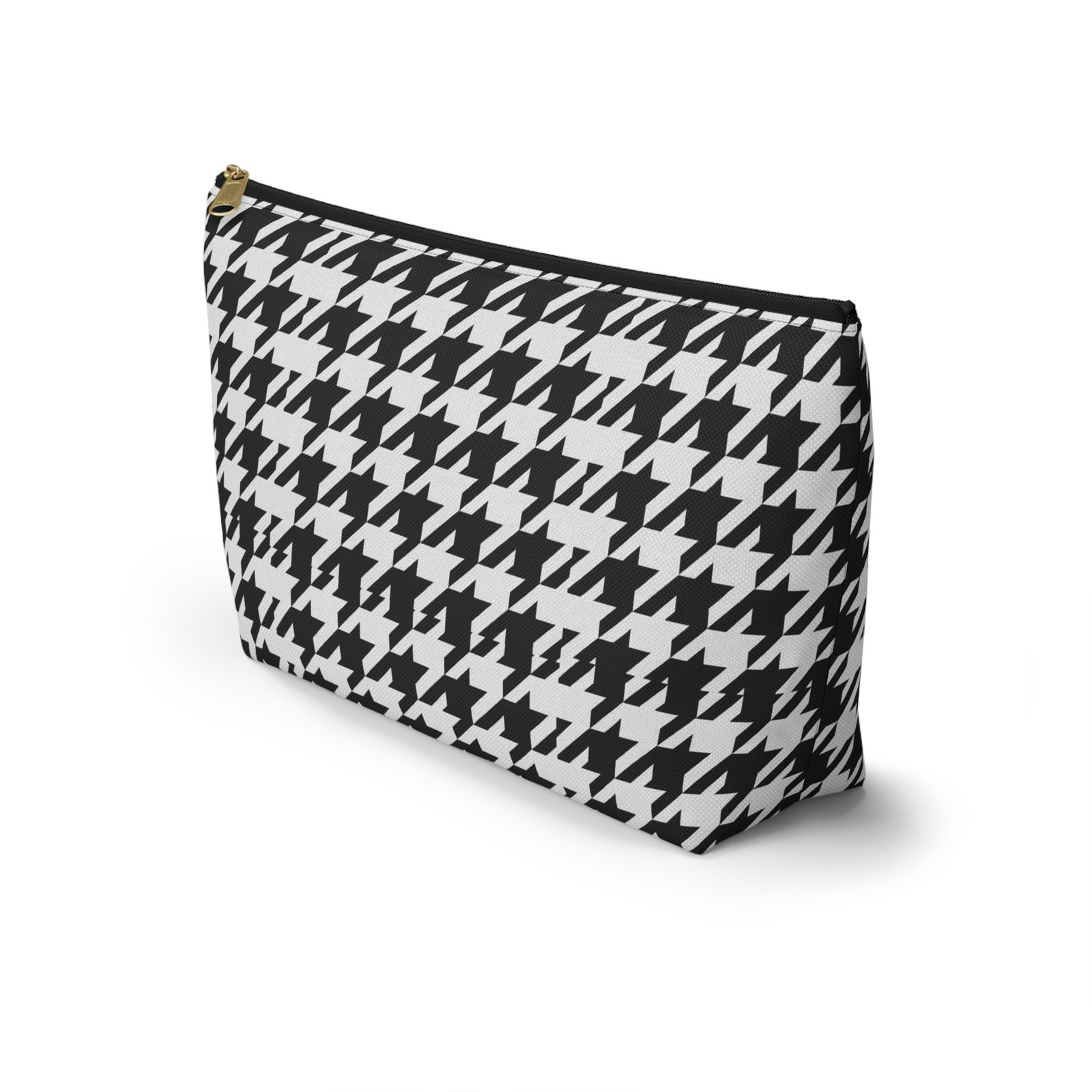 Black and White Houndstooth Accessory Pouch - Image 3