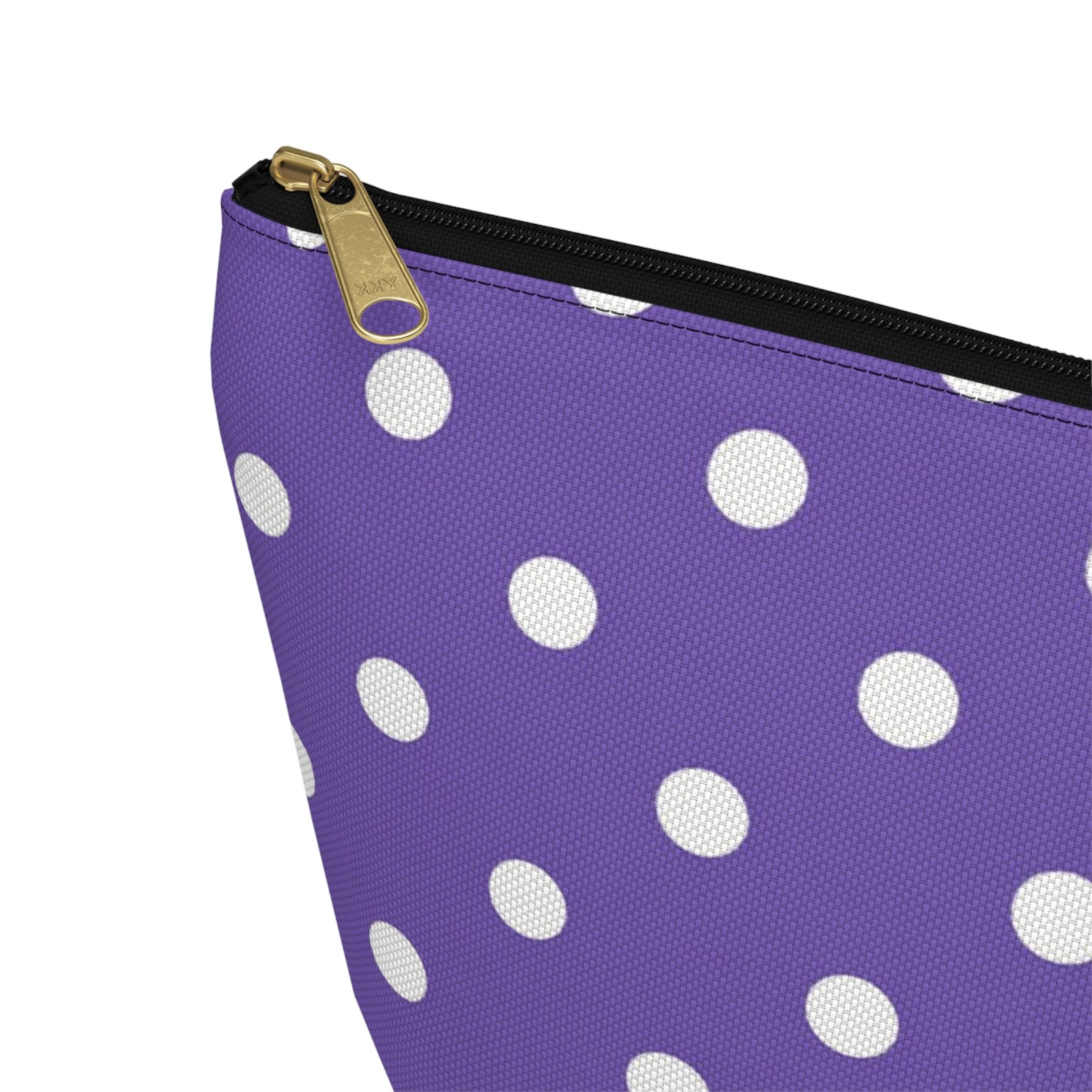 Purple with White Polka Dot Pattern Accessory Pouch - Image 6
