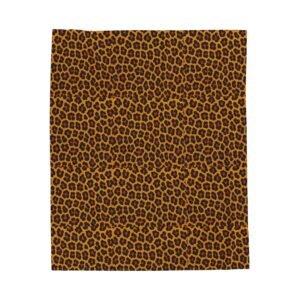 Leopard Print Velveteen Plush Blanket | Animal Print Cozy Throw